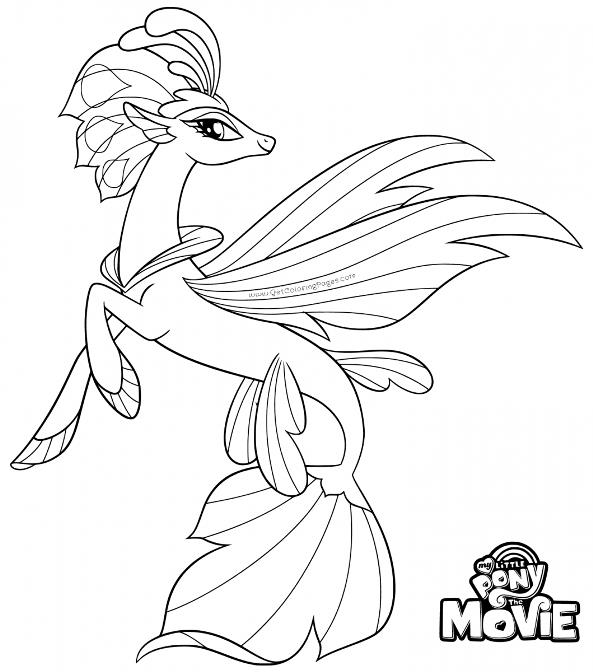 Queen Novo Seapony, kleurplaat van My Little Pony de Film