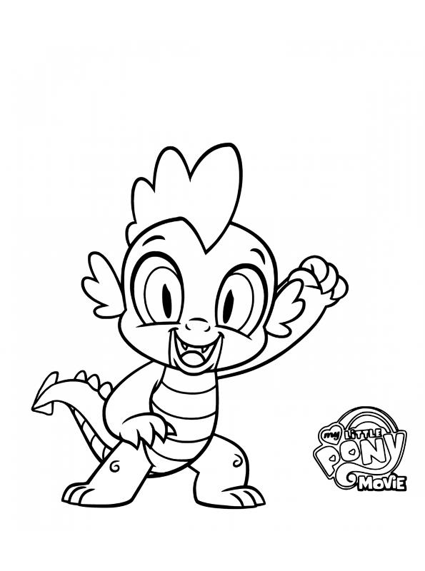 Spike, kleurplaat van My Little Pony de Film