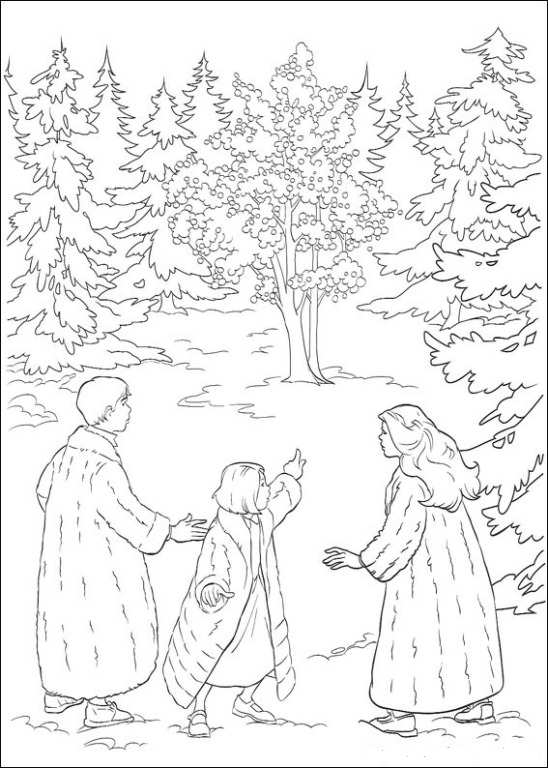 Peter Lucy Susan, kleurplaat van Narnia (De kronieken van Narnia)