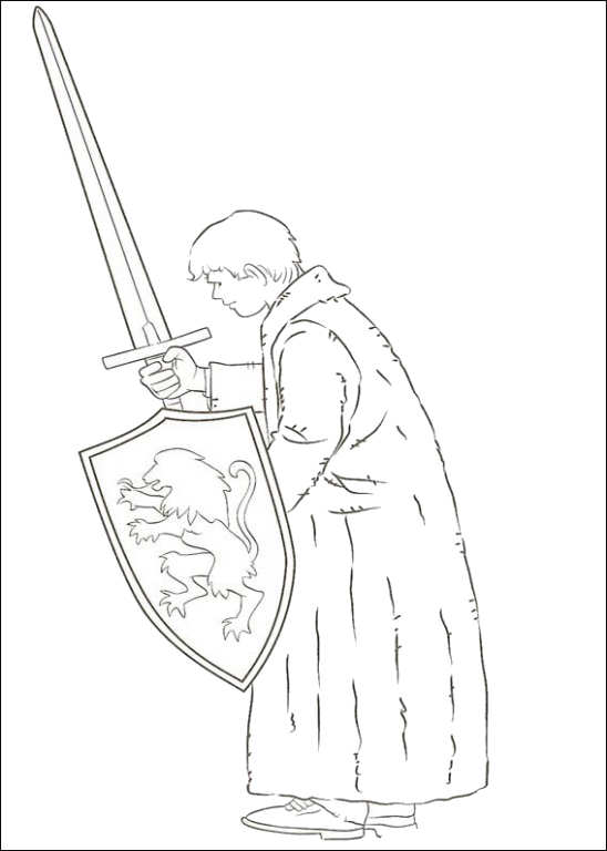 Peter, kleurplaat van Narnia (De kronieken van Narnia)