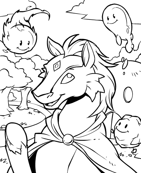 Neopets Brightvale 9, kleurplaat van Neopets Brightvale