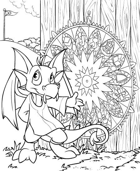 Neopets Brightvale 13, kleurplaat van Neopets Brightvale