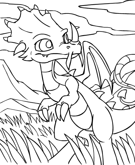 Neopets Tyrannia 9, kleurplaat van Neopets Tyrannia