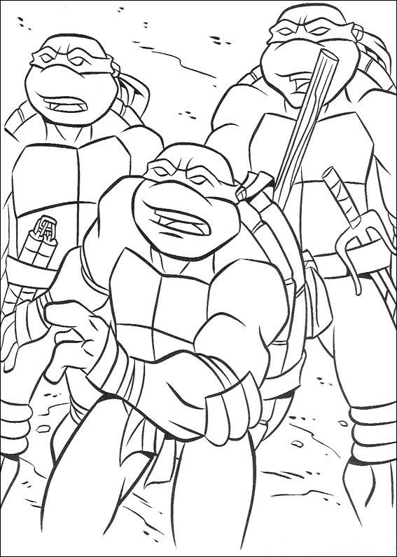 Ninja Turtles 4, kleurplaat van Ninja Turtles