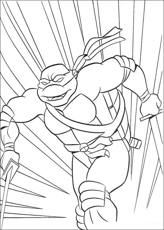 Ninja Turtles 5, kleurplaat van Ninja Turtles