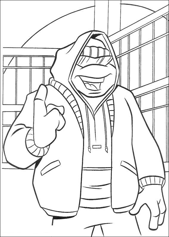 Ninja Turtles 6, kleurplaat van Ninja Turtles