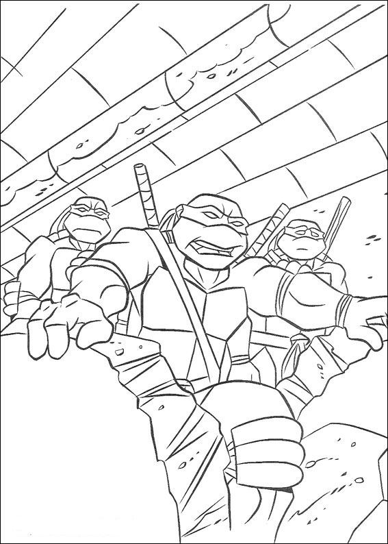 Ninja Turtles 13, kleurplaat van Ninja Turtles