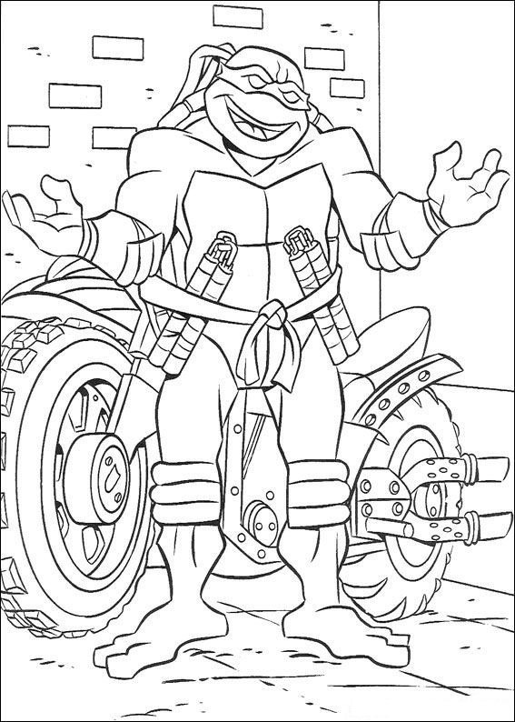 Ninja Turtles 14, kleurplaat van Ninja Turtles