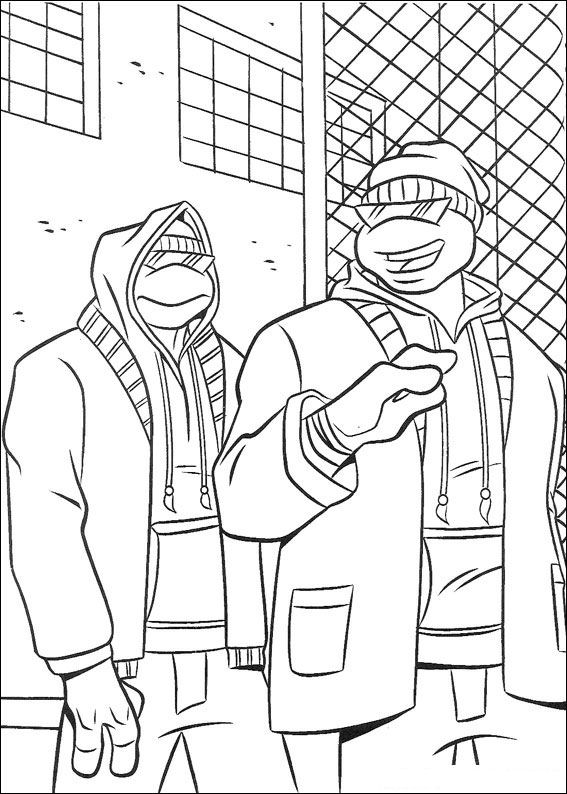 Ninja Turtles 16, kleurplaat van Ninja Turtles
