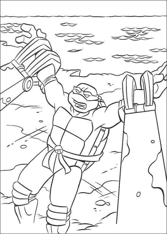Ninja Turtles 19, kleurplaat van Ninja Turtles