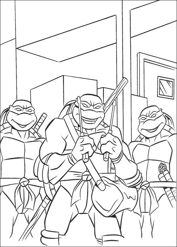 Ninja Turtles 20, kleurplaat van Ninja Turtles