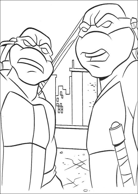 Ninja Turtles 21, kleurplaat van Ninja Turtles