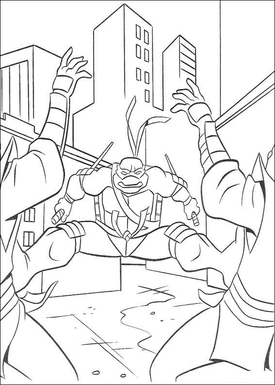 Ninja Turtles 23, kleurplaat van Ninja Turtles