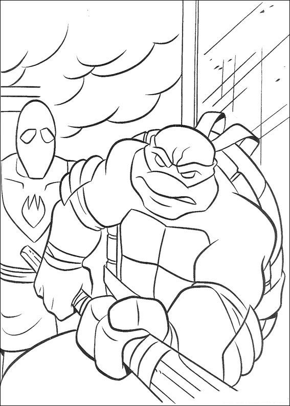 Ninja Turtles 25, kleurplaat van Ninja Turtles