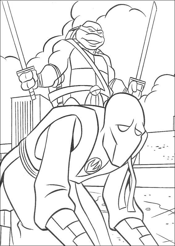 Ninja Turtles 26, kleurplaat van Ninja Turtles