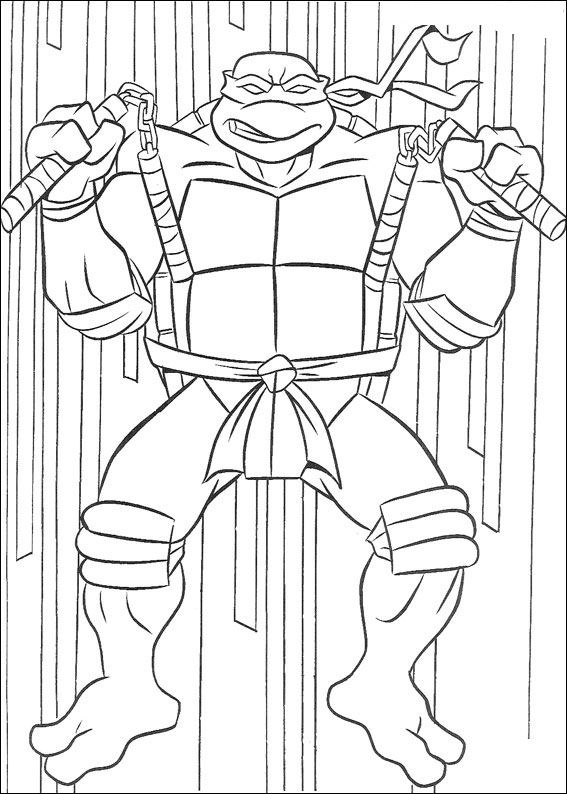 Ninja Turtles 28, kleurplaat van Ninja Turtles
