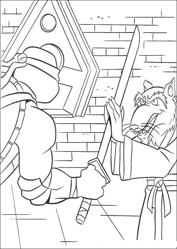 Ninja Turtles 30, kleurplaat van Ninja Turtles