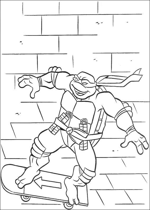Ninja Turtles 32, kleurplaat van Ninja Turtles