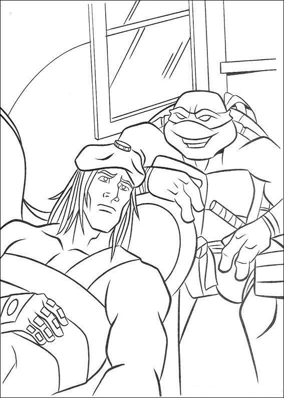 Ninja Turtles 34, kleurplaat van Ninja Turtles