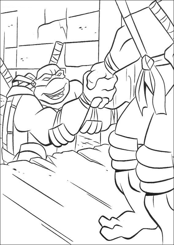 Ninja Turtles 36, kleurplaat van Ninja Turtles
