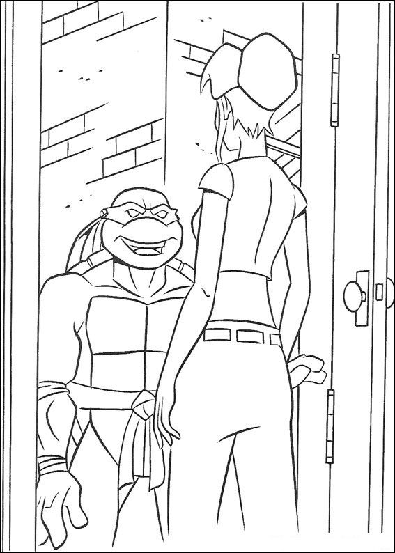 Ninja Turtles 38, kleurplaat van Ninja Turtles