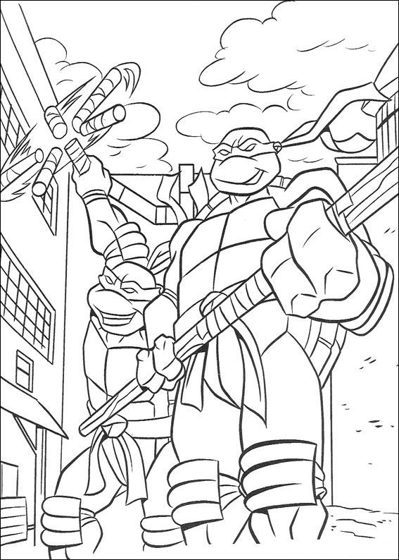 Ninja Turtles 45, kleurplaat van Ninja Turtles