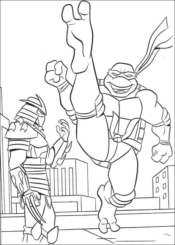 Ninja Turtles 47, kleurplaat van Ninja Turtles