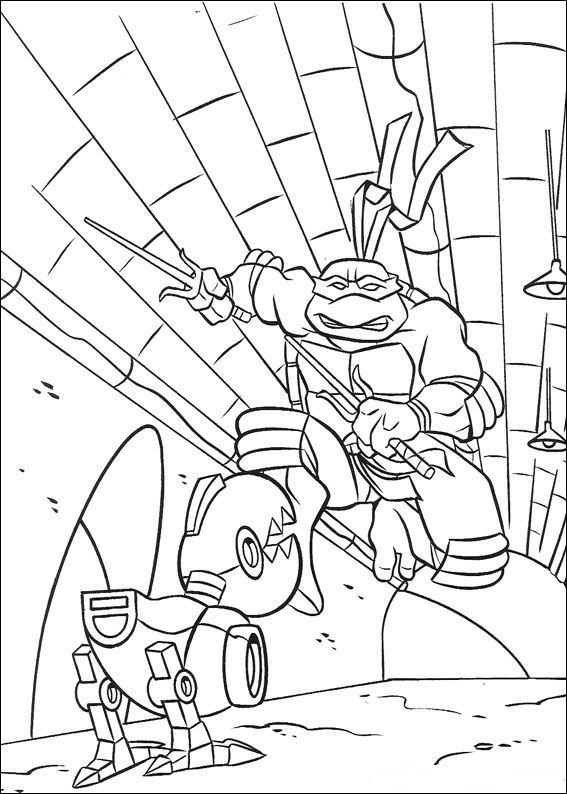 Ninja Turtles 48, kleurplaat van Ninja Turtles