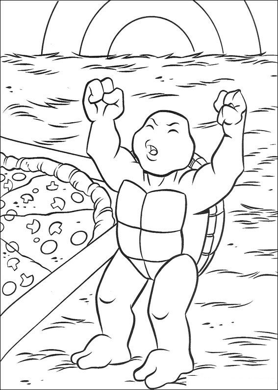 Ninja Turtles 50, kleurplaat van Ninja Turtles