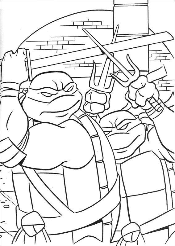 Ninja Turtles 51, kleurplaat van Ninja Turtles