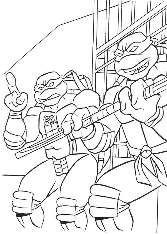 Ninja Turtles 52, kleurplaat van Ninja Turtles