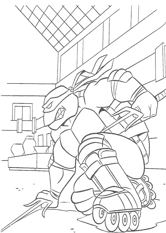 Ninja Turtles 61, kleurplaat van Ninja Turtles