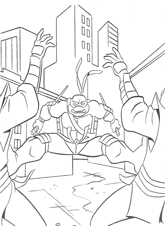 Ninja Turtles 62, kleurplaat van Ninja Turtles