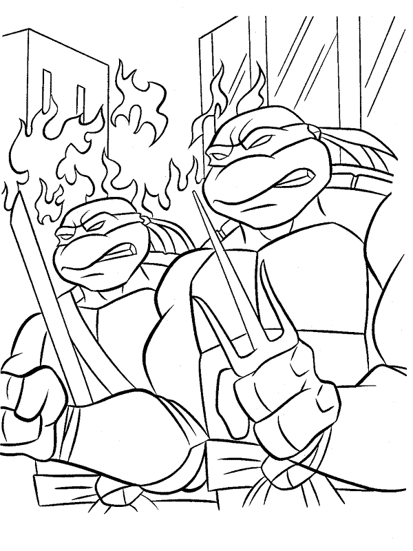 Ninja Turtles 66, kleurplaat van Ninja Turtles