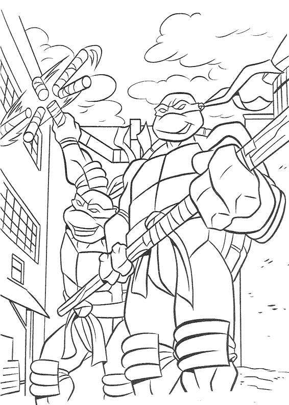 Ninja Turtles 69, kleurplaat van Ninja Turtles