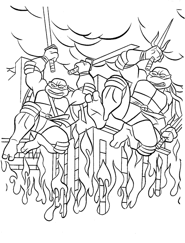 Ninja Turtles 72, kleurplaat van Ninja Turtles
