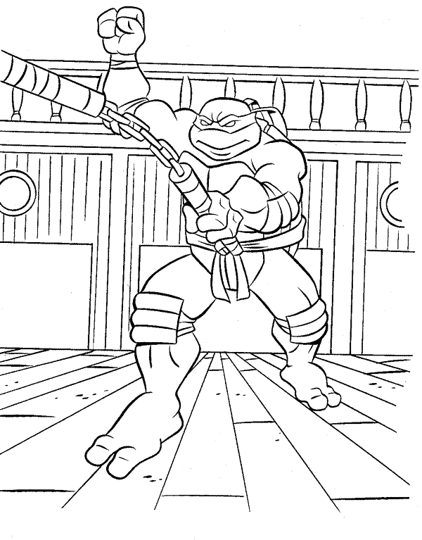 Ninja Turtles 74, kleurplaat van Ninja Turtles