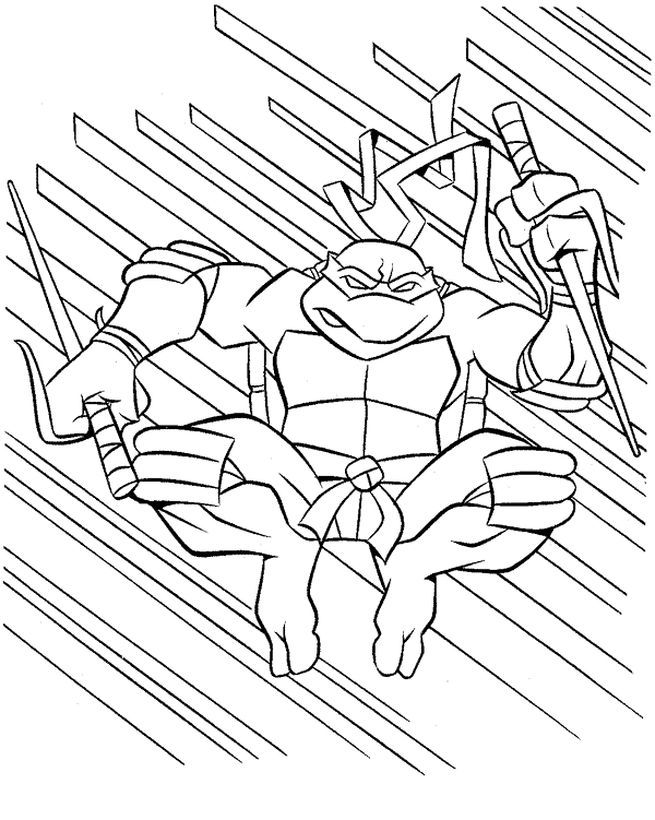 Ninja Turtles 75, kleurplaat van Ninja Turtles
