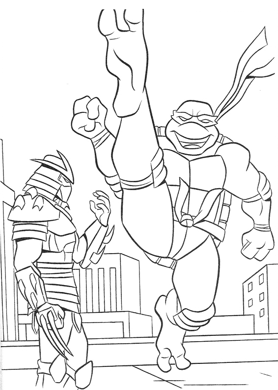 Ninja Turtles 79, kleurplaat van Ninja Turtles