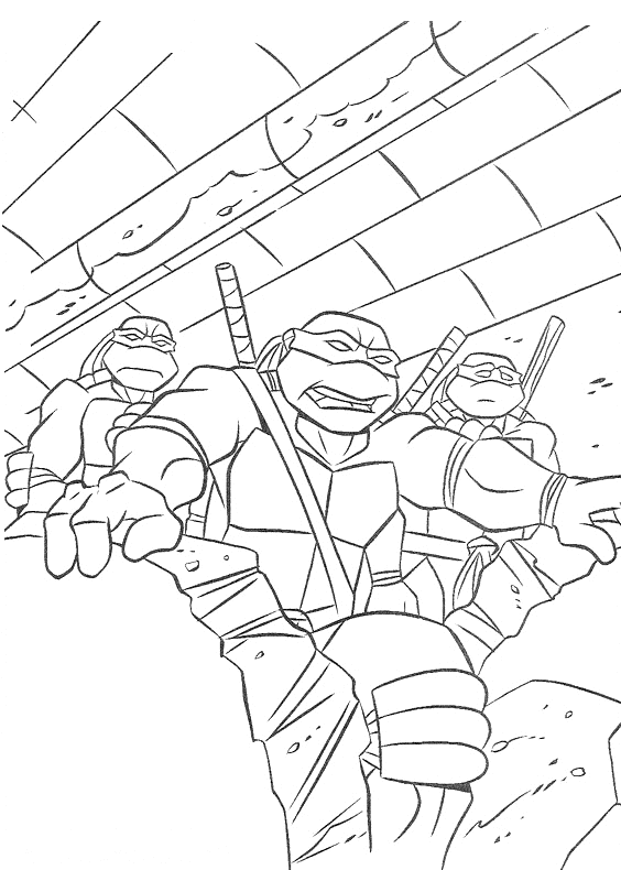 Ninja Turtles 80, kleurplaat van Ninja Turtles