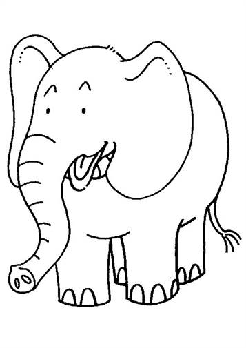 Olifant 2, kleurplaat van Olifanten