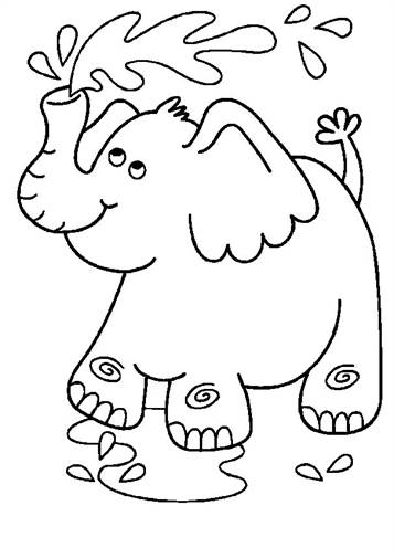 Olifant 3, kleurplaat van Olifanten