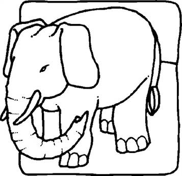 Olifant 4, kleurplaat van Olifanten