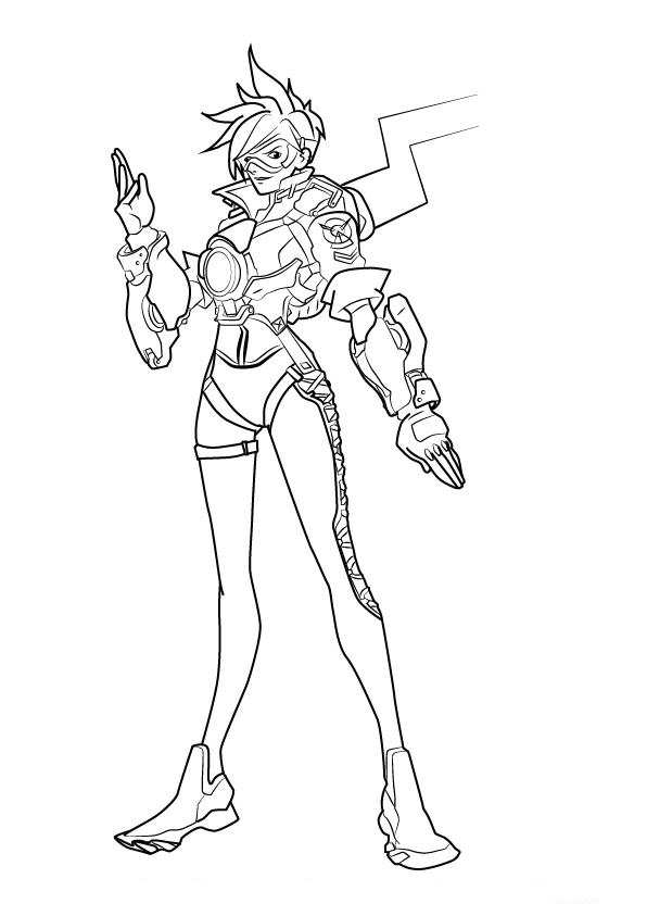 tracer 4, kleurplaat van Overwatch
