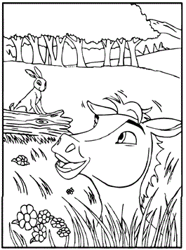 Veulen en haas, kleurplaat van Paarden