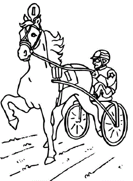 Draver, kleurplaat van Paarden
