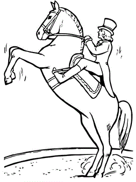 Circus paard, kleurplaat van Paarden