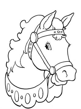 Paarden 9, kleurplaat van Paarden