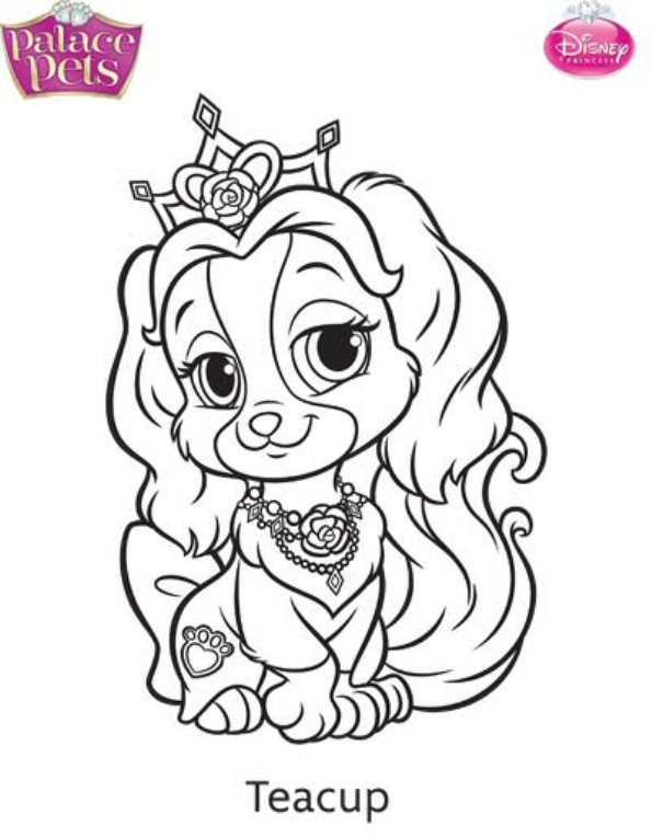 teacup, kleurplaat van Prinses Palace Pets 