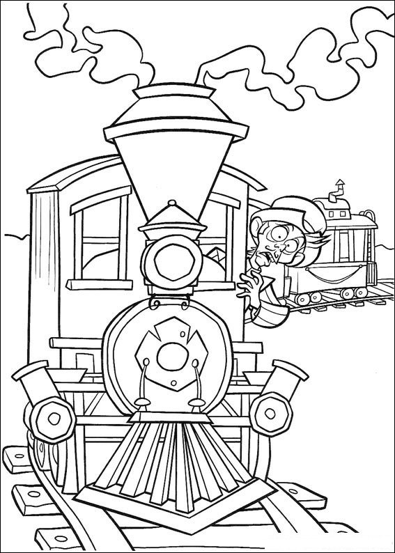 Print Wesley in de trein kleurplaat